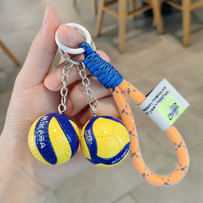 New Cartoon Rubber Volleyball Light Keychain Digital Printing Fashion