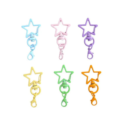 Cute Macaron Color Zinc Alloy Lobster Keychain Five-Pointed Star