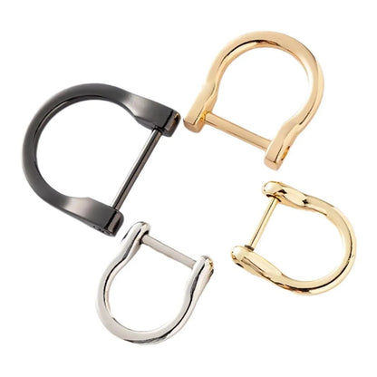 Metal Horseshoe Buckle Detachable Screw D-Ring U-Shaped Repairable DIY