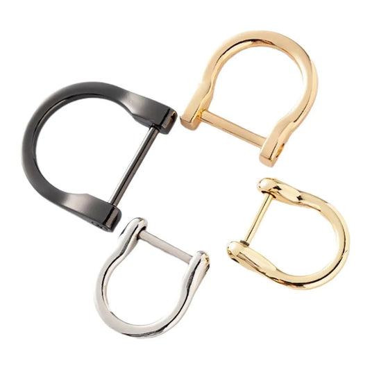 Metal Horseshoe Buckle Detachable Screw D-Ring U-Shaped Repairable DIY