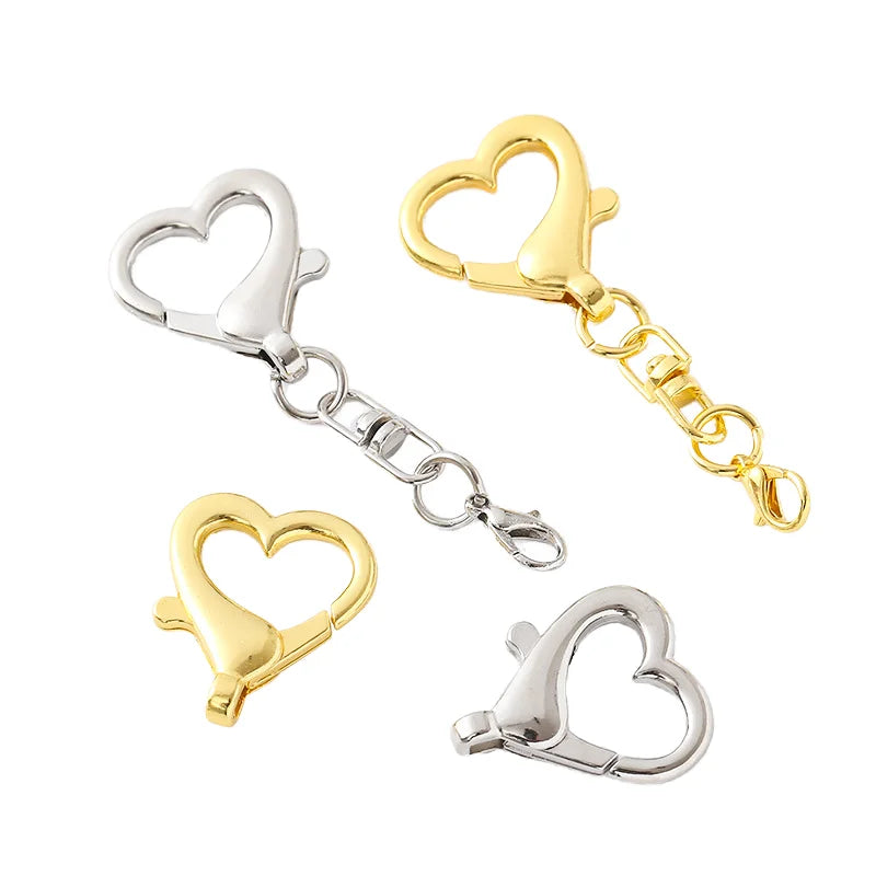 Vintage Style Lobster Claw Clasp Keychains Heart Metal Key Holder With