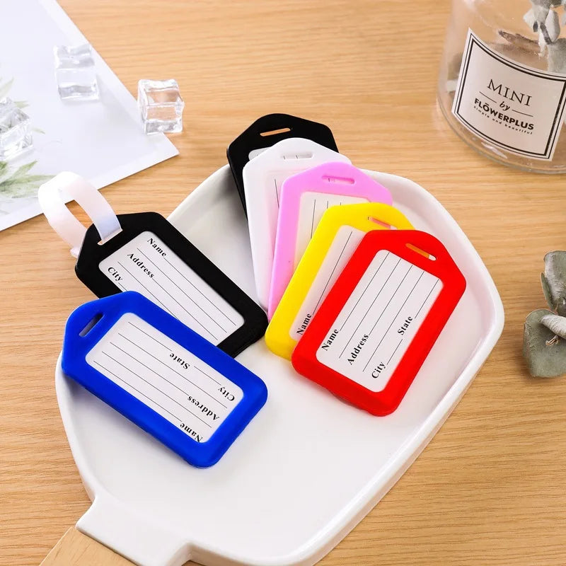Travel PP Solid Pattern Luggage Tag Card Set Shipping Identity Tag