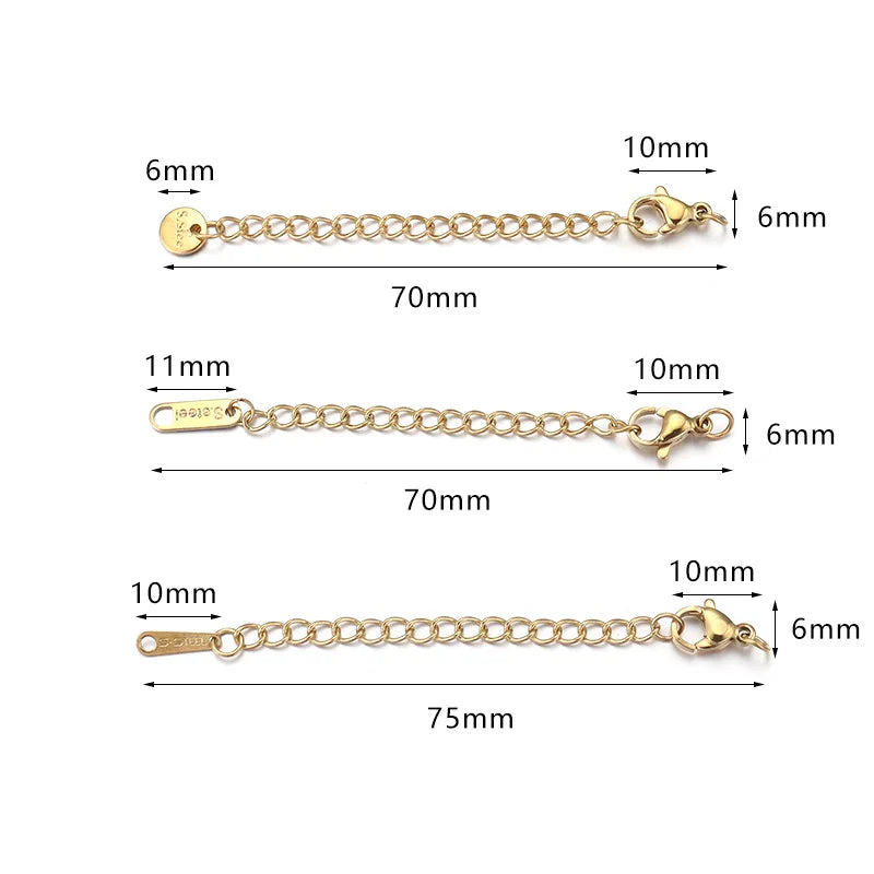 HONGTU HT Model 18K Stainless Steel DIY Jewelry Set 5cm Tail Chain