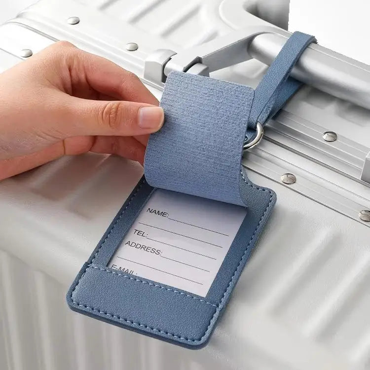 Eco-Friendly Luxury PU Leather Luggage Tag Custom Logo Cross-Border