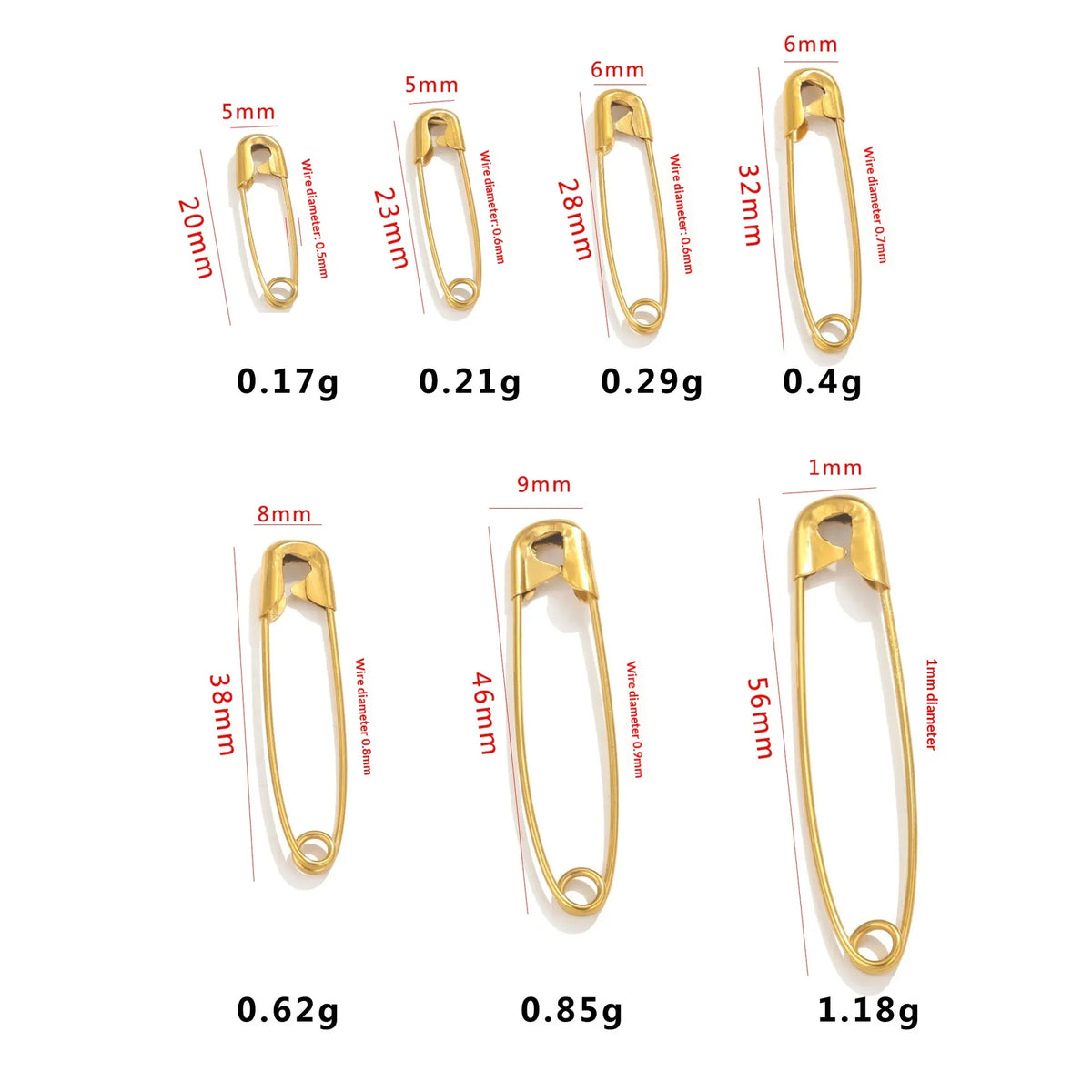 High-hardness Electroplated Stainless Steel Round Pins Cuff Brooches