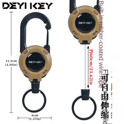 Plastic Backpack Keychain Belt Back Clip Automatic Telescopic Buckle