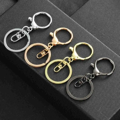 30mm Lobster Claw Clasp Coin Holder Keychain Round Zinc Alloy Flat