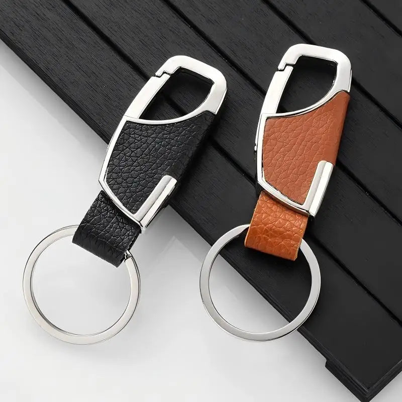 Durable Stylish Classic Eco-Friendly Metal Keychain Suede Leather