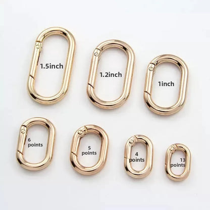 Zinc Alloy Dan Type Buckle Spring Ring Oval-Shaped Keychain O-Ring Hook