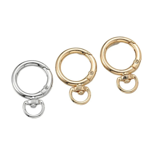 Zinc Alloy Press-Fit Spring Clasp Swivel Ring Jewelry Clasp For DIY