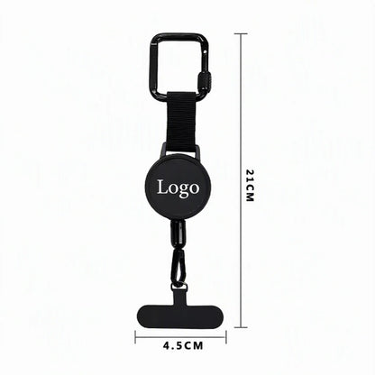Logo Retractable Badge Reel Holder Metal Steel Cable Clasp Hiking