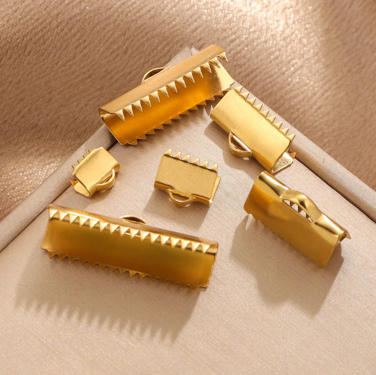 Stainless Steel Curly Bead Buckle Titanium Engraved Gold Plated DIY