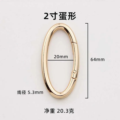 Egg-shaped O-shaped Zinc Alloy Spring Ring Keychain Pendant