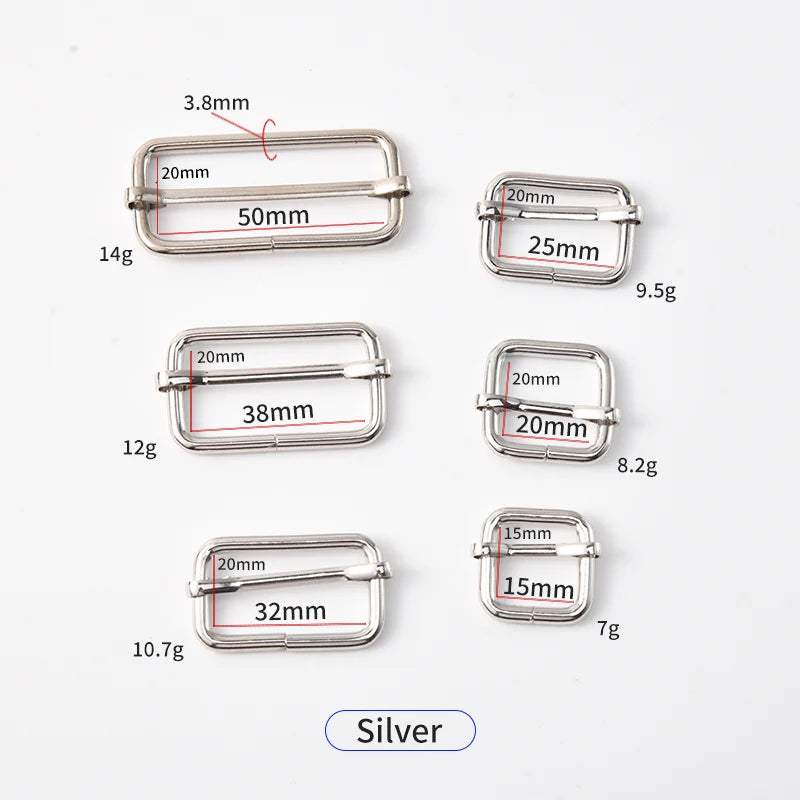 Adjustable 50mm Metal Rectangle Slide Tri-Glides Buckles For Dog Collar