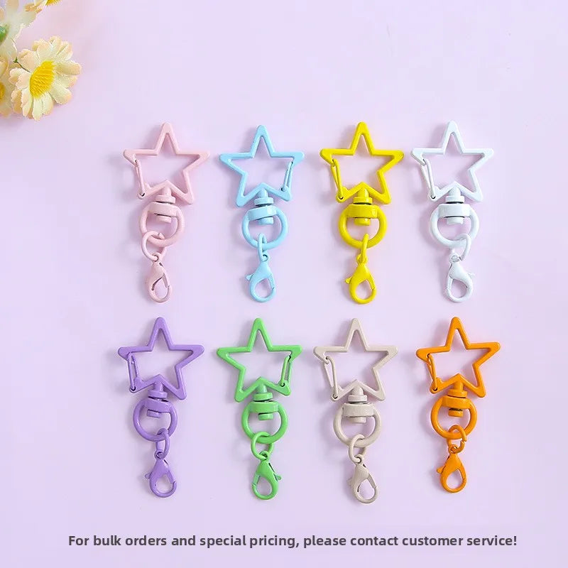 Cute Macaron Color Zinc Alloy Lobster Keychain Five-Pointed Star