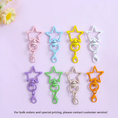 Cute Macaron Color Zinc Alloy Lobster Keychain Five-Pointed Star