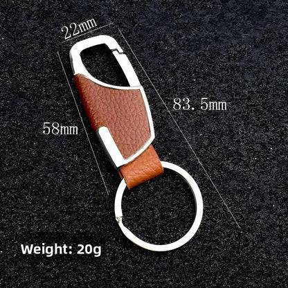Durable Stylish Classic Eco-Friendly Metal Keychain Suede Leather