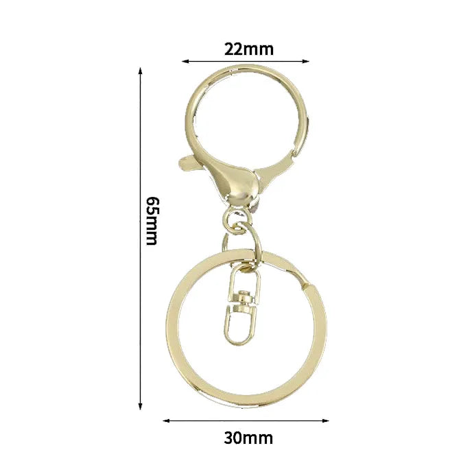30mm Lobster Claw Clasp Coin Holder Keychain Round Zinc Alloy Flat