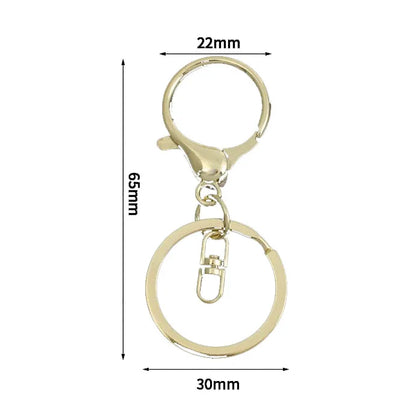30mm Lobster Claw Clasp Coin Holder Keychain Round Zinc Alloy Flat