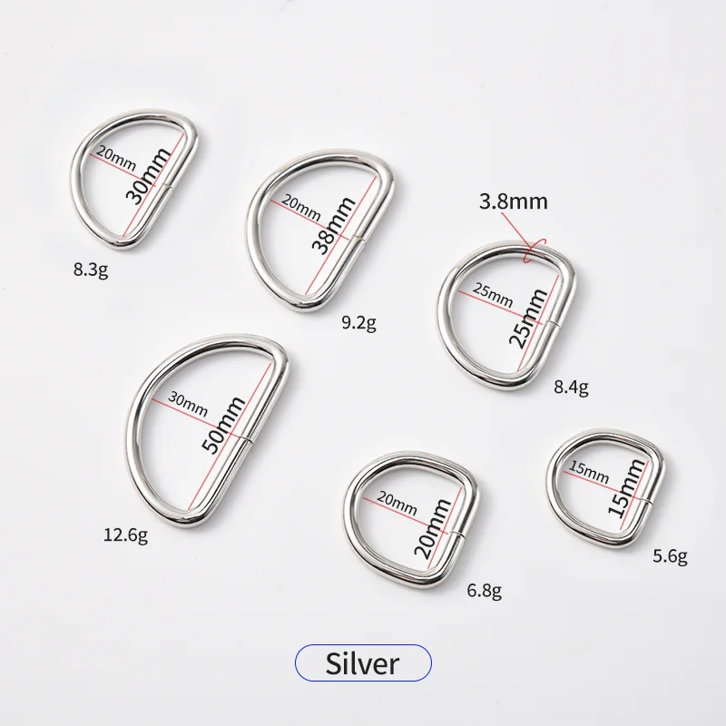 D-Shaped Metal Ring Buckle Adjustable Strap For Handbag &