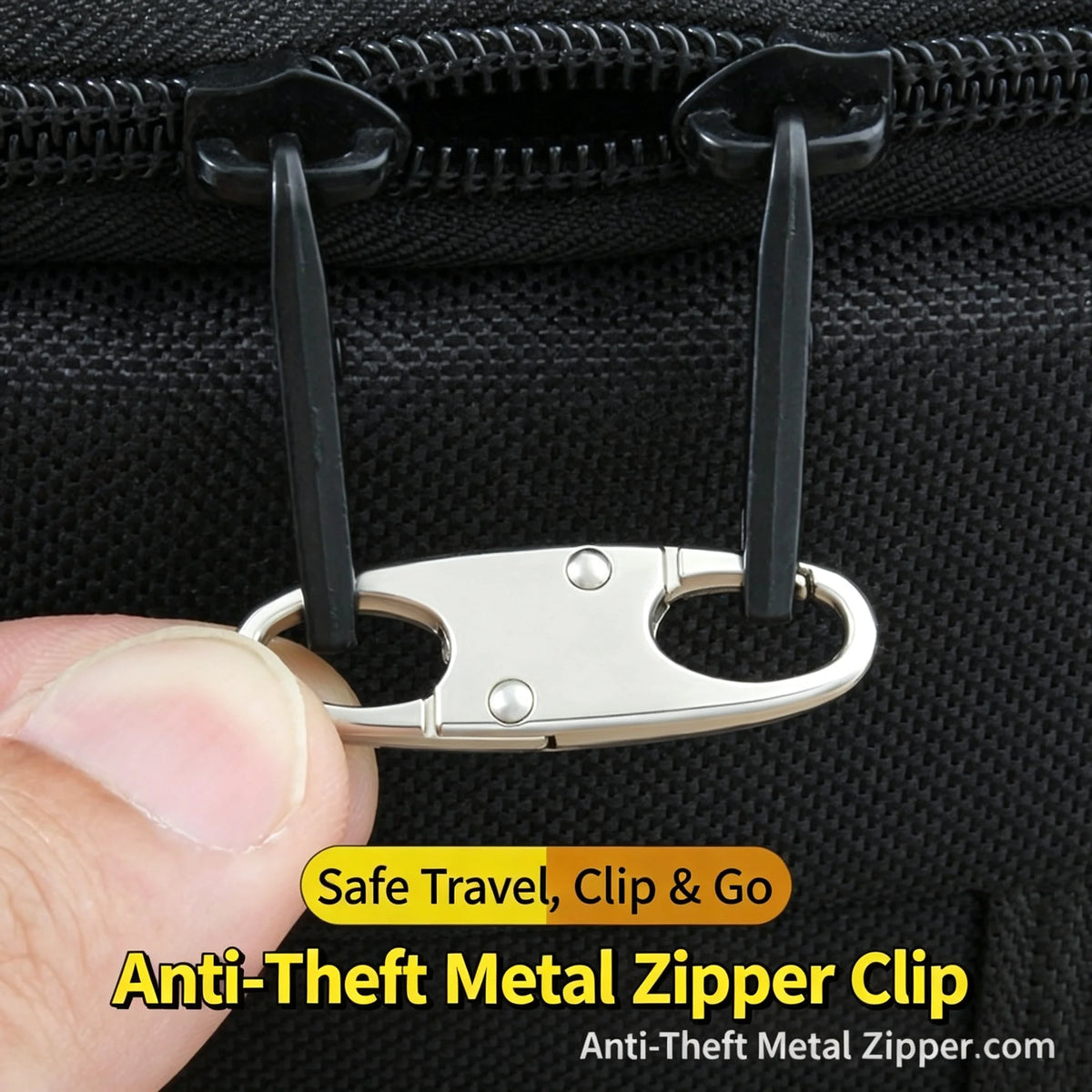 10-Pack Portable Anti-Theft Stainless Steel Zipper Clips Durable