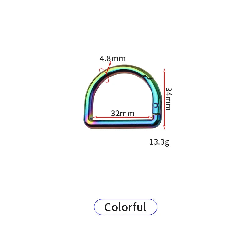 Adjustable Strap Ring Custom 20mm D-shaped Luxury Spring Buckle Durable