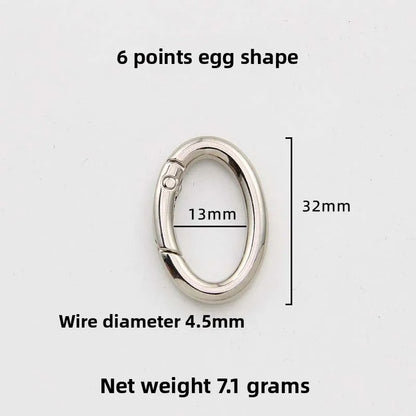 Egg-shaped O-shaped Zinc Alloy Spring Ring Keychain Pendant