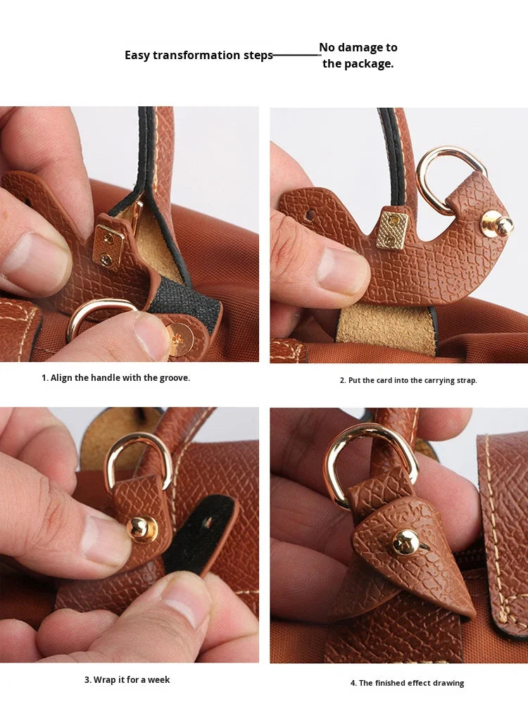 LX 02 PU Material Small Shoulder Strap Cognac Color No-Punch