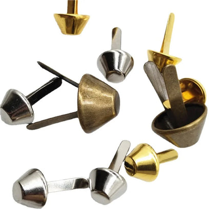 HONG TU Handmade Nickel-Free Metal Mushroom Head Fastening Rivet Luxury