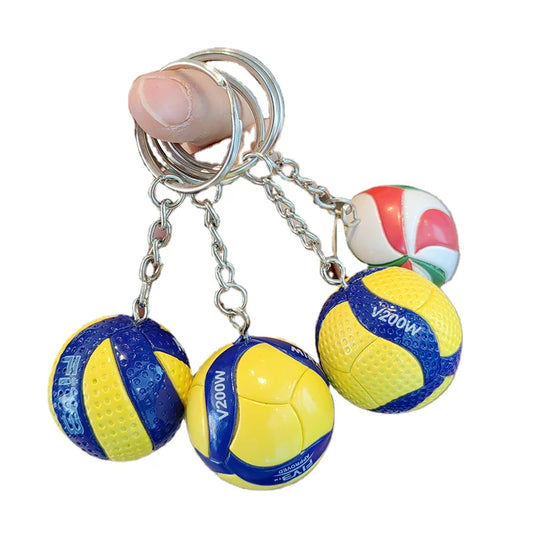New Cartoon Rubber Volleyball Light Keychain Digital Printing Fashion