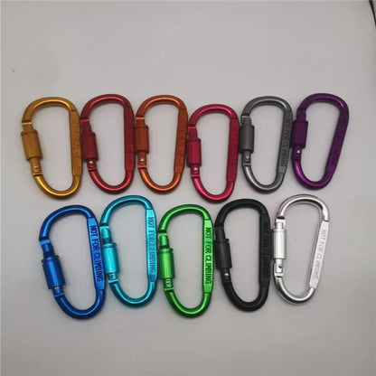 HT Factory Supply 8cm Lockable Flattened D-shaped Sports Carabiner