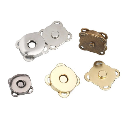 Leather Four-Hole Concealed Magnetic Buckle Strong Metal Snap Invisible