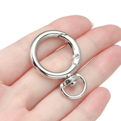 Zinc Alloy Press-Fit Spring Clasp Swivel Ring Jewelry Clasp For DIY