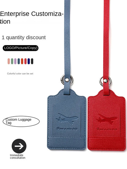 Eco-Friendly Luxury PU Leather Luggage Tag Custom Logo Cross-Border