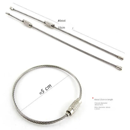 Stainless Steel Wire Rope Key Ring-Modern Simple Design China Origin