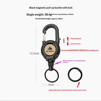Outdoor Tactical Stainless Steel Telescopic Buckle Wire Rope