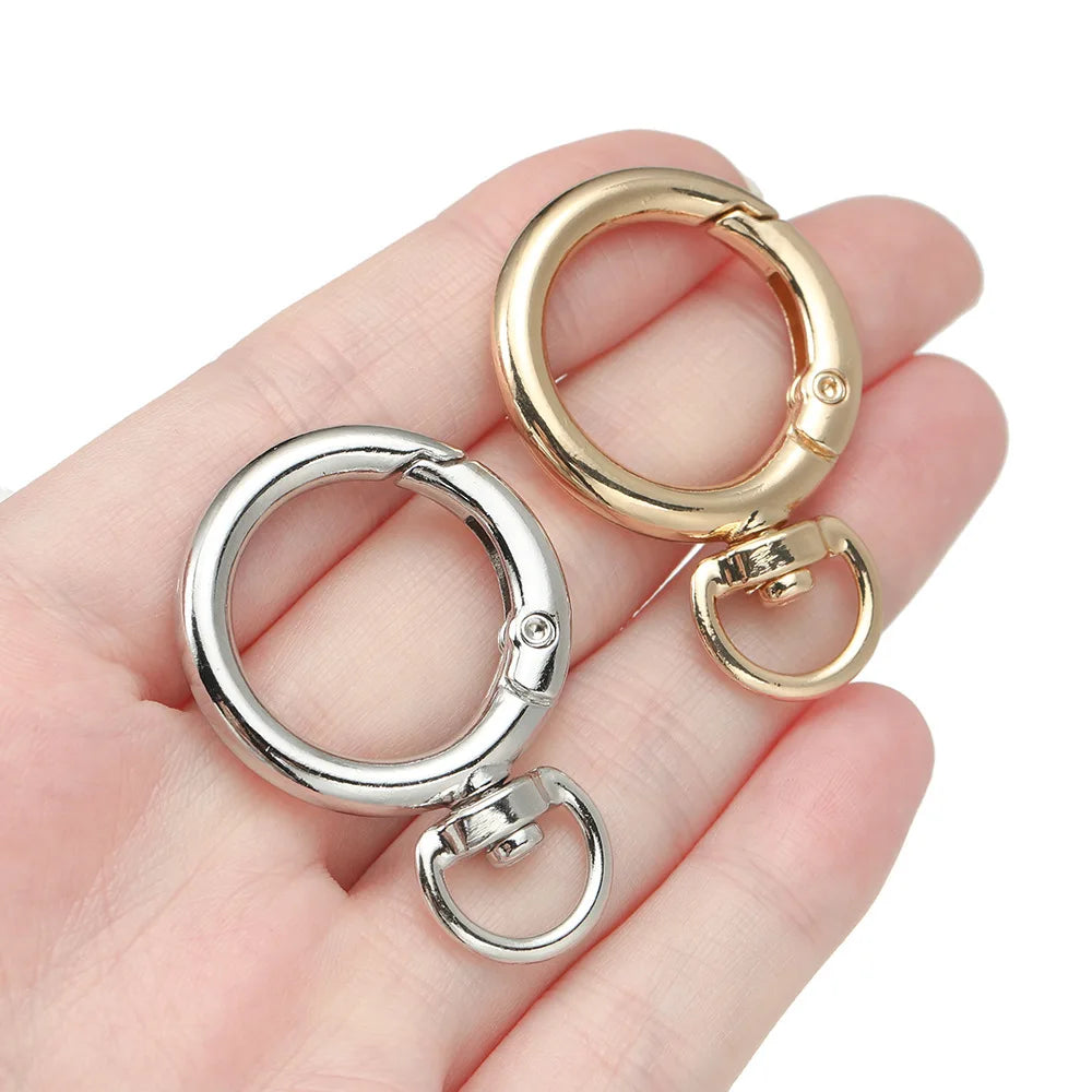 Zinc Alloy Press-Fit Spring Clasp Swivel Ring Jewelry Clasp For DIY