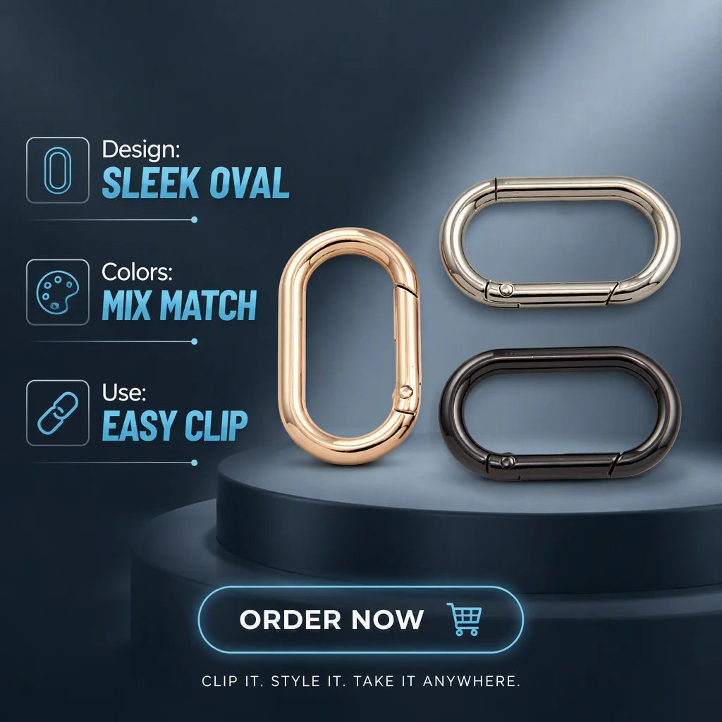 Zinc Alloy Dan Type Buckle Spring Ring Oval-Shaped Keychain O-Ring Hook