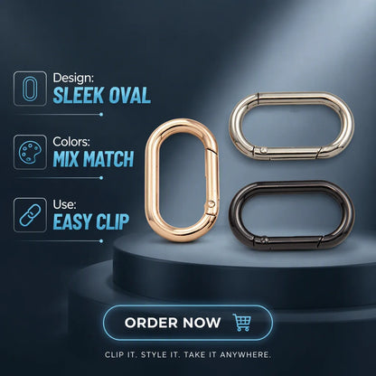 Zinc Alloy Dan Type Buckle Spring Ring Oval-Shaped Keychain O-Ring Hook
