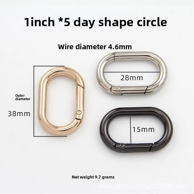 Zinc Alloy Dan Type Buckle Spring Ring Oval-Shaped Keychain O-Ring Hook