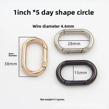 Zinc Alloy Dan Type Buckle Spring Ring Oval-Shaped Keychain O-Ring Hook