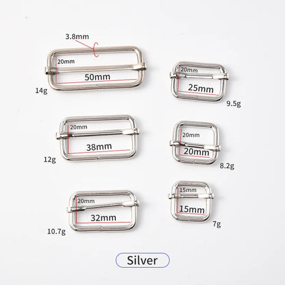 Adjustable Rectangle Metal Slide Tri-Glides 20mm-38mm Plated Alloy