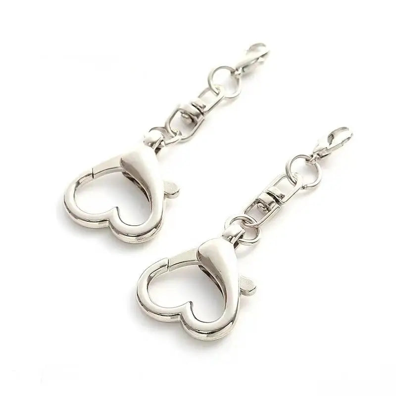 Vintage Style Lobster Claw Clasp Keychains Heart Metal Key Holder With