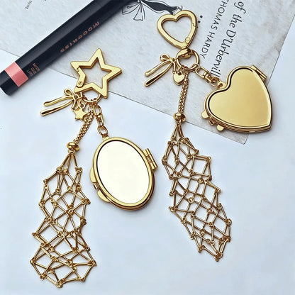 Fashion Heart-Shaped Waterproof Lipstick Net Pocket Pendant Golden Key