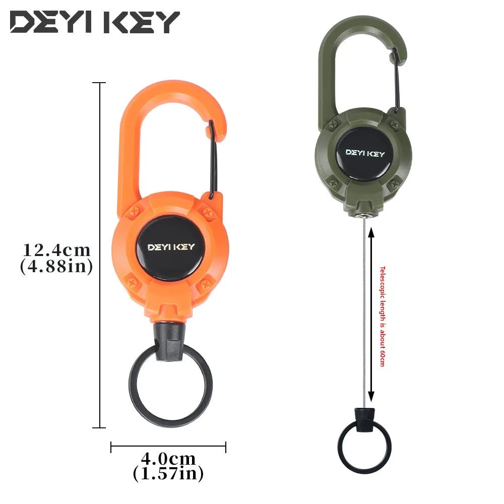 Plastic Keychain Elastic Pull Rope Easy-Release Buckle Anti-Loss