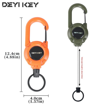 Plastic Keychain Elastic Pull Rope Easy-Release Buckle Anti-Loss