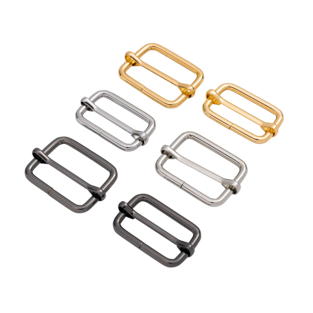 Adjustable Rectangle Metal Slide Tri-Glides 20mm-38mm Plated Alloy