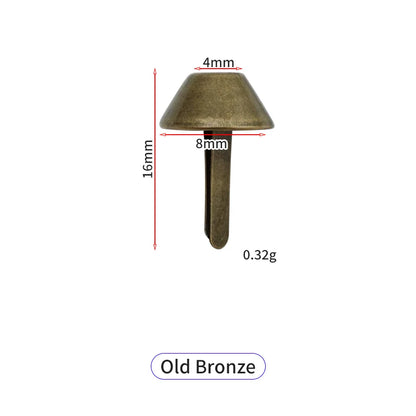 HONG TU Handmade Nickel-Free Metal Mushroom Head Fastening Rivet Luxury