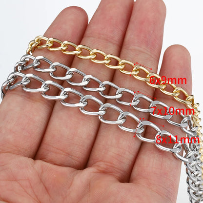 Hong TU HT 1m Cuban Hip Hop Thick Flat Metal Chain Bag Strap