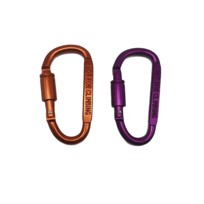 HT Factory Supply 8cm Lockable Flattened D-shaped Sports Carabiner